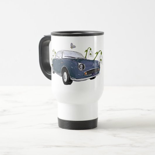 Lapis Grey Figaro travel mug - reisbeker トラベルマグ (正面左)