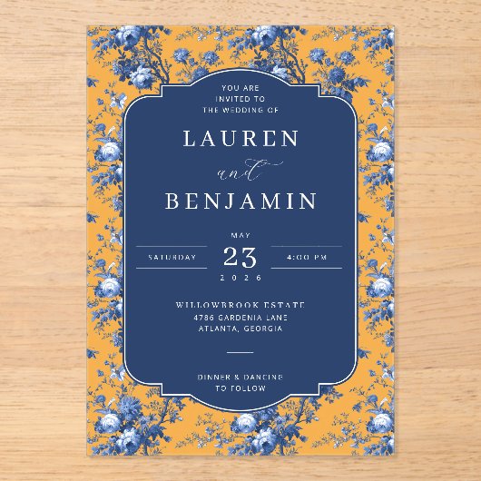 Lapis Rose Wedding アクリル招待状 (正面)