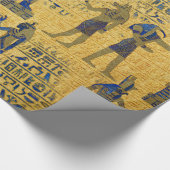 Lapizのラピスラズリを持つヴィンテージのエジプトのオーナメント ラッピングペーパー (角)