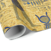 Lapizのラピスラズリを持つヴィンテージのエジプトのオーナメント ラッピングペーパー (ロールコーナー)