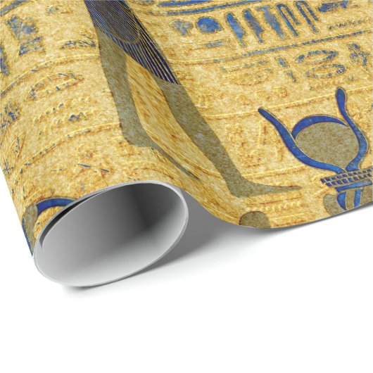 Lapizのラピスラズリを持つヴィンテージのエジプトのオーナメント ラッピングペーパー (ロールコーナー)