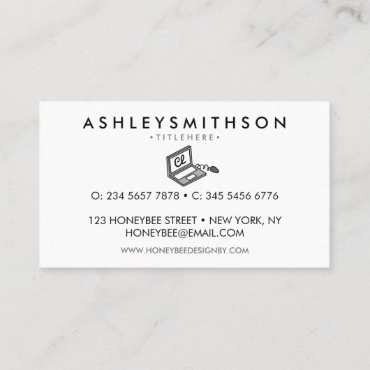 Laptop computer tech it technology seo specialist 名刺 (裏面)