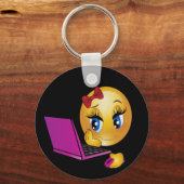 Laptop Emoji Girl Keychain キーホルダー (裏面)