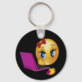 Laptop Emoji Girl Keychain キーホルダー (裏面)