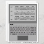 Laptop Keys 2026 Calendar Fabric Font Paper Sheet (正面/裏面)