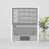 Laptop Keys 2026 Calendar Fabric Font Paper Sheet (スタンド正面)