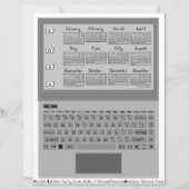 Laptop Keys 2026 Calendar Fabric Font Paper Sheet (正面)