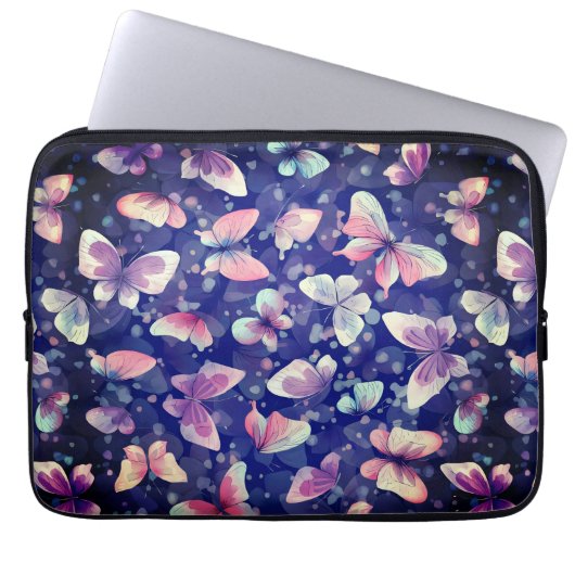 Laptop Sleeve 10"- 15" butterfly pattern ラップトップスリーブ (正面)