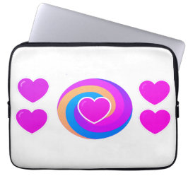 Laptop Sleeve 15.5 and 13 inch Hearts and Rainbow ラップトップスリーブ