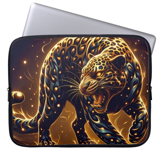 Laptop Sleeve 15" Neoprene Leopard Electronics Bag ラップトップスリーブ (正面)