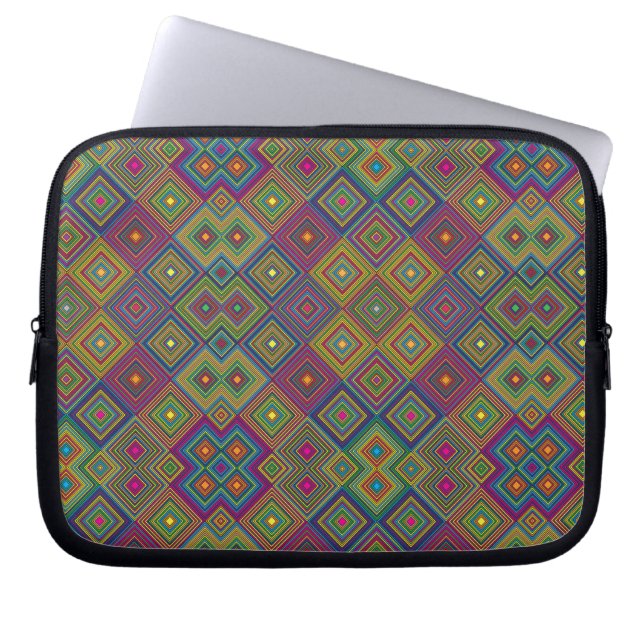 Laptop sleeve featuring a colorful ラップトップスリーブ (正面)