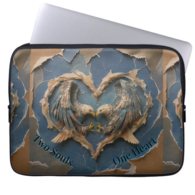 Laptop Sleeve Paper Cut Eagle Two Souls One Heart ラップトップスリーブ (正面)