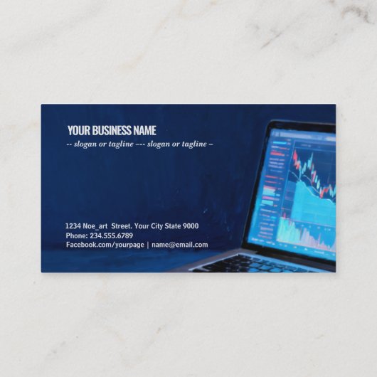 Laptop with Financial Charts g432 名刺 (裏面)