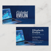 Laptop with Financial Charts g542 名刺 (正面/裏面)