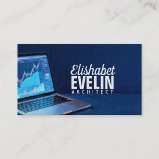 Laptop with Financial Charts g542 名刺