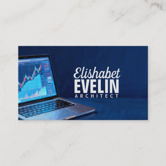 Laptop with Financial Charts g542 名刺 (正面)