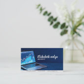 Laptop with Financial Charts h872 名刺 (スタンド正面)