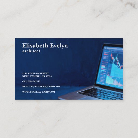 Laptop with Financial Charts h872 名刺 (裏面)