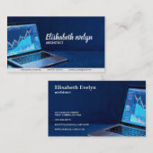 Laptop with Financial Charts h872 名刺 (正面/裏面)