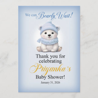 LAQUITA polar bear Baby Shower sign for Priyanka 招待状