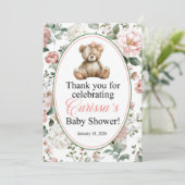 LAQUITA teddy bear Baby Shower sign for Carissa 招待状 (スタンド正面)