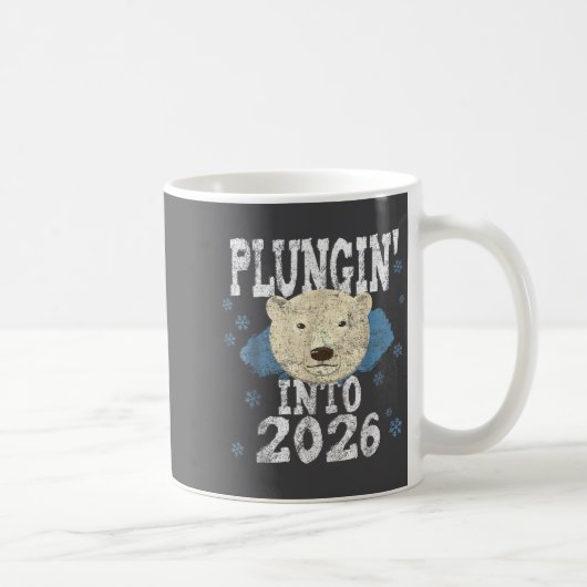 Lar Bear Plunge - Plungin' Into 2026 New Year Cold コーヒーマグカップ (右)