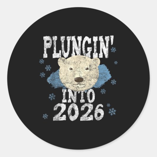 Lar Bear Plunge - Plungin' Into 2026 New Year Cold ラウンドシール (正面)