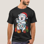 Lar Bear Santa Hat Animals Lovers Ugly Christmas P Tシャツ (正面)