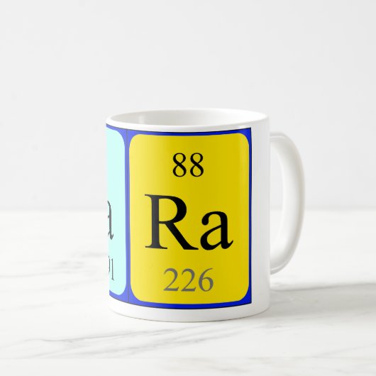 Laraの周期表の名前のマグ コーヒーマグカップ (正面右)