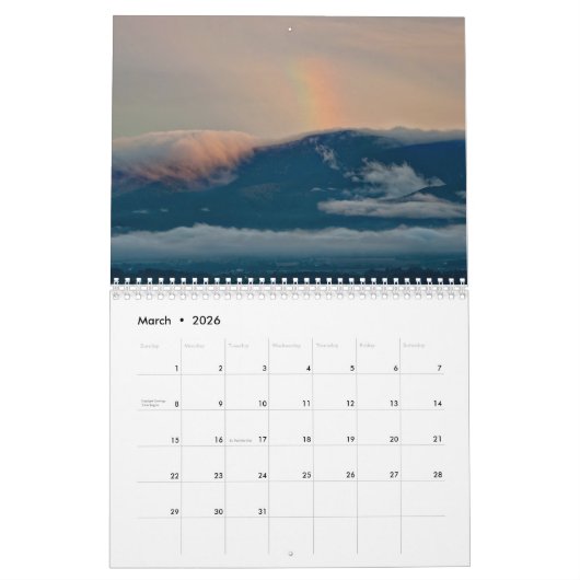 Lara Ellisの写真撮影の景色 カレンダー (3月 2026)