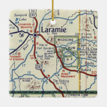Laramie WYヴィンテージの地図