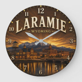 Laramie Wyoming Rocky Mountain Town ラージ壁時計
