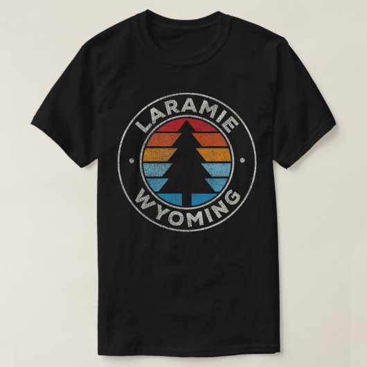 Laramie Wyoming WYヴィンテージグラフィックレトロ70s Tシャツ (デザイン正面)