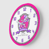 Laranya文字名unicorn crestを意味する ラージ壁時計 (傾斜)