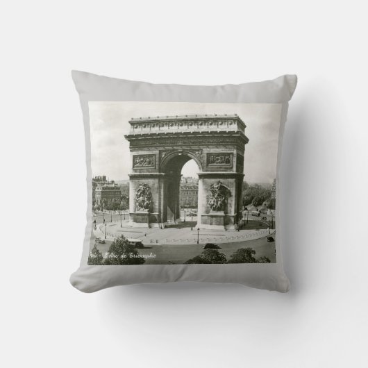 L'Arc de Triompheのパリフランスのヴィンテージ クッション (正面)