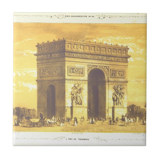 L'Arc de Triomphe、パリ1840年 タイル (正面)