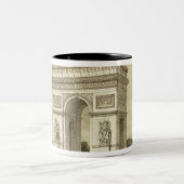 L'Arc de Triomphe、Auguste Bryが刻むパリ ツートーンマグカップ (中央)