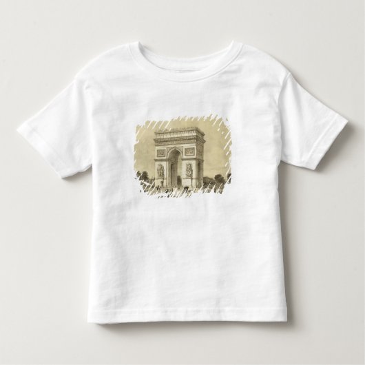 L'Arc de Triomphe、Auguste Bryが刻むパリ トドラーTシャツ (正面)