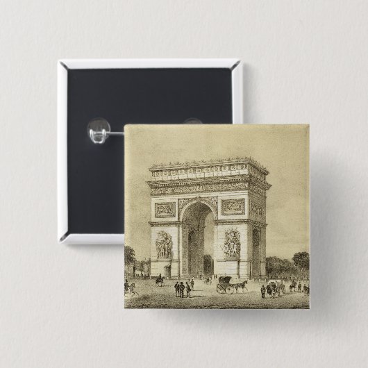 L'Arc de Triomphe、Auguste Bryが刻むパリ 缶バッジ (正面&裏面)