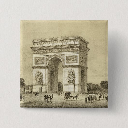 L'Arc de Triomphe、Auguste Bryが刻むパリ 缶バッジ (正面)