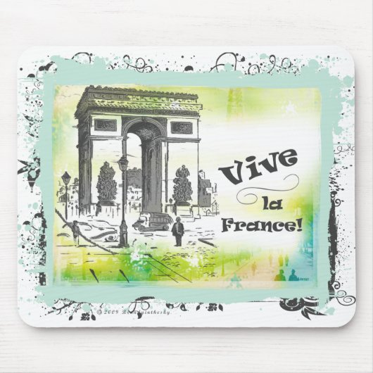 L'Arc de Triomphe Collageの芸術 マウスパッド (正面)