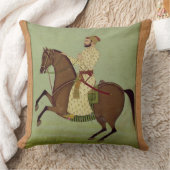 、Largからのc.1790馬上のMughalの貴族、 クッション (ブランケット)