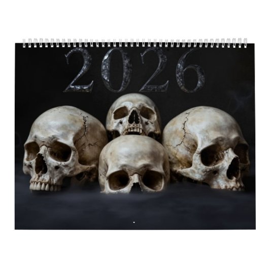 Large 2026 Skull Art Calendar カレンダー (カバー)