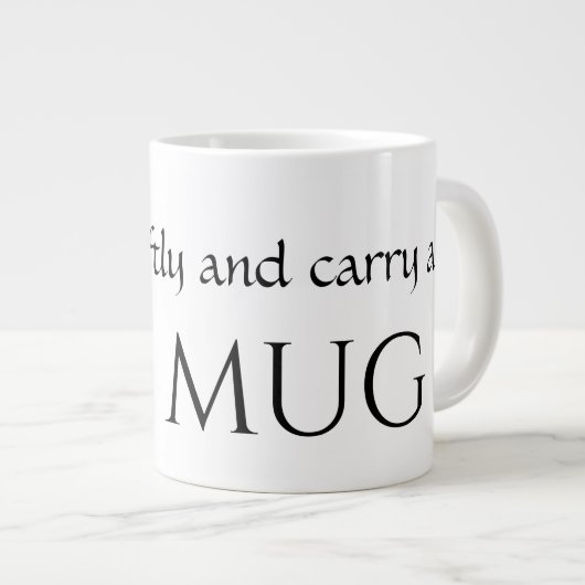 LARGE 20 oz – 小さい話BIG MUGを運ソフトに使えおもしろいる ジャンボコーヒーマグカップ (正面右)