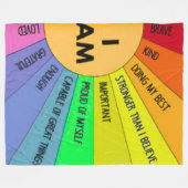 Large 60x80 Rainbow Positive Affirmation Kids Flee フリースブランケット (正面(横))