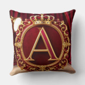Large A Monogram on Red Velvet クッション (裏面)