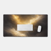 Large Abstract Golden Nebula Mouse Pad デスクマット (キーボード&マウス)