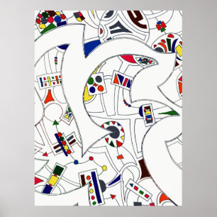 Large Abstract Ink Drawing ポスター