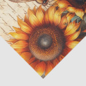 Large and Small Sunflowers with Bees and Script 薄葉紙 (詳細)