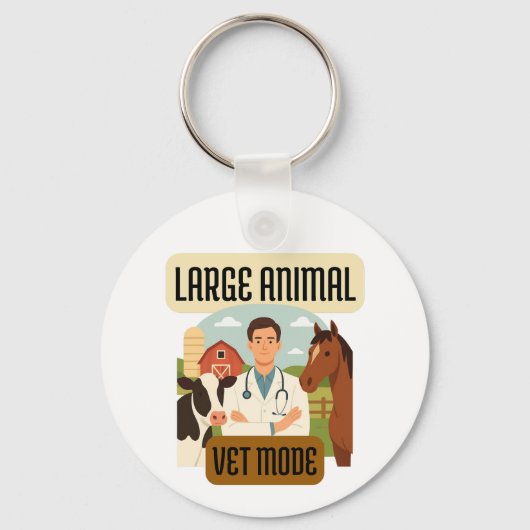 Large Animal Veterinarian – Farm Vet Mode Design キーホルダー (正面)